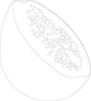 Cantaloup-Melone Gliederung Silhouette vektor