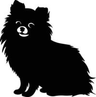 pomeranian silhuett porträtt vektor