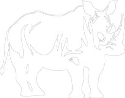 Weiß Nashorn Gliederung Silhouette vektor