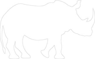 Nashorn Gliederung Silhouette vektor