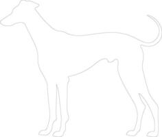 Windhund Gliederung Silhouette vektor