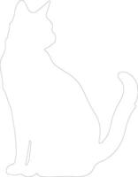 Havanna braun Katze Gliederung Silhouette vektor