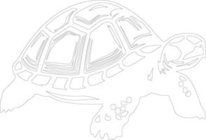 sköldpadda översikt silhuett vektor