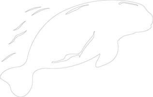 dugong översikt silhuett vektor
