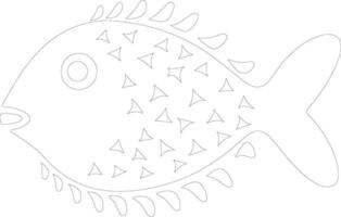 blåsfisk översikt silhuett vektor