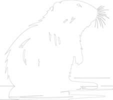 coypu Gliederung Silhouette vektor