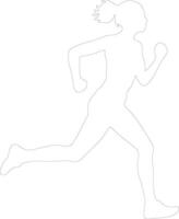 Lauf Gliederung Silhouette vektor