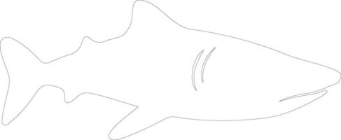 val haj översikt silhuett vektor