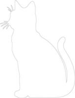 europeisk kort hår katt översikt silhuett vektor