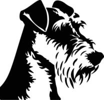 Draht Fuchs Terrier Silhouette Porträt vektor