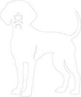 Rotknochen Coonhound Gliederung Silhouette vektor