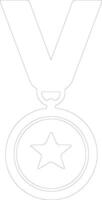 Medaille Gliederung Silhouette vektor