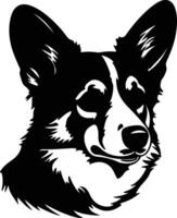 Pembroke Walisisch Corgi Silhouette Porträt vektor