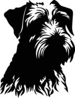 Sanft beschichtet Weizen Terrier schwarz Silhouette vektor