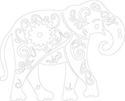indisch Elefant Gliederung Silhouette vektor