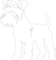 Miniatur Schnauzer Gliederung Silhouette vektor