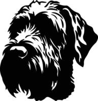 schwarz Russisch Terrier Silhouette Porträt vektor