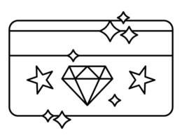 exklusiv Leistungen Symbol schwarz und Weiß - - Anerkennung Karte mit Diamant und Star vektor