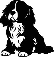 König Charles Spaniel Silhouette Porträt vektor