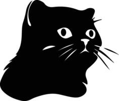 schottisch falten Katze Silhouette Porträt vektor