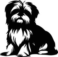 shih tzu svart silhuett vektor