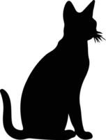 Abessinier Katze schwarz Silhouette vektor