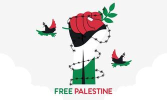 ritad för hand fri palestinas liv materia. begrepp av frihet och fred illustration. vektor
