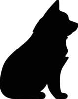 Shiba inu schwarz Silhouette vektor