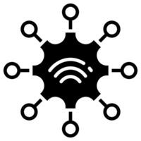 iot Infrastruktur Symbol Linie Vektor Illustration