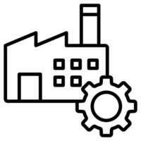 Fabrik Verwaltung Symbol Linie Vektor Illustration