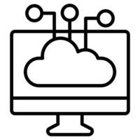 Kante Computing Symbol Linie Vektor Illustration