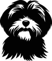 havanese schwarz Silhouette vektor