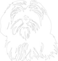 lhasa apso Gliederung Silhouette vektor