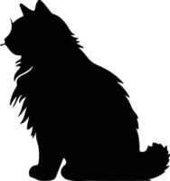 sibirisch Katze schwarz Silhouette vektor