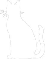 raas katt översikt silhuett vektor