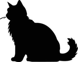 kurilisch Bobtail Katze Silhouette Porträt vektor