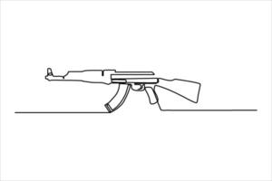 kontinuierlich Linie Vektor Illustration Design Gewehr