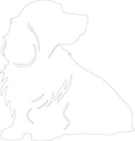 sussex Spaniel Gliederung Silhouette vektor