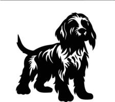 klein Basset Griffon venden schwarz Silhouette vektor