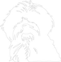 havanese Gliederung Silhouette vektor