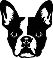 Boston Terrier Silhouette Porträt vektor