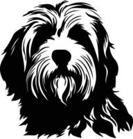 tibetan terrier silhuett porträtt vektor