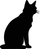 Bombay Katze schwarz Silhouette vektor