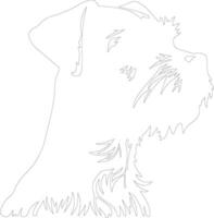 Rand Terrier Gliederung Silhouette vektor