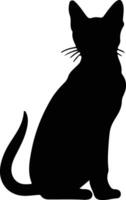 tonkinesisch Katze schwarz Silhouette vektor