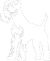 tråd räv terrier översikt silhuett vektor