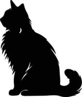 norwegisch Wald Katze schwarz Silhouette vektor