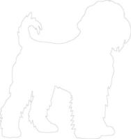 schwarz Russisch Terrier Gliederung Silhouette vektor