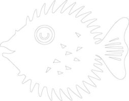 Kugelfisch Gliederung Silhouette vektor