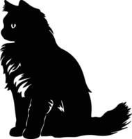 sibirisch Katze schwarz Silhouette vektor